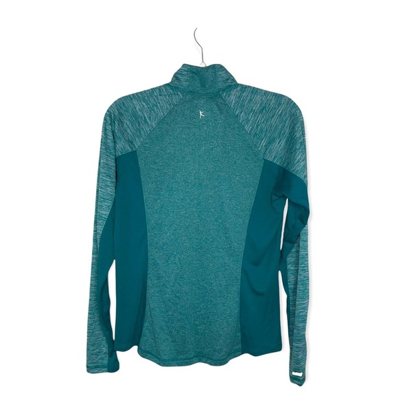 DANSKIN NOW Green Semi Fitted 1/4 Zip Performance Dri More Pullover with M - Picture 2 of 5